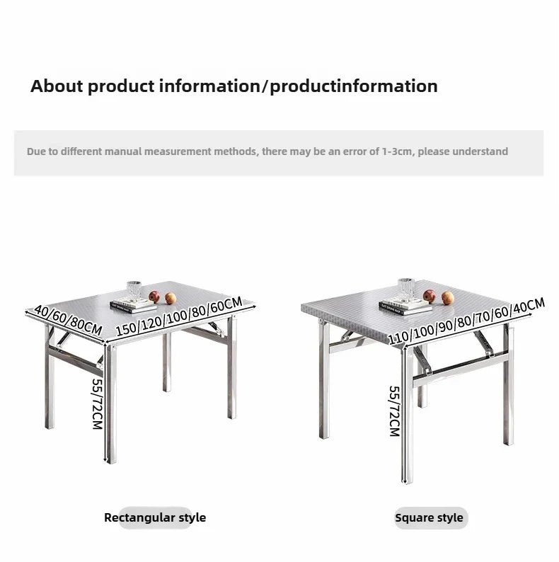 Buffet Serving Counter Home Dining TableStainless Steel Multifunctional Foldable Table Portable Outdoor Camping Desk Commercial Jonine’s Corner