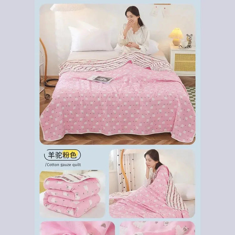 Cool Breathability Summer Quilt Multi-functional Cotton Gauze Fabric Towel Blanket Thin Breathable Duvet Skin-friendly Comforter Jonine’s Corner