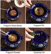 Electric Ceramic Aromatherapy Incense Burner — Adjustable Temperature, OUDH & Essential Oils