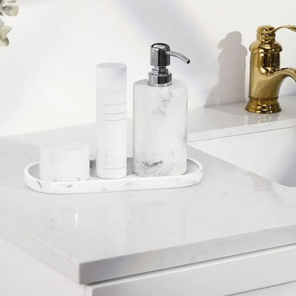 The Marble Tray — Oval Silicone Vanity &amp; Countertop Organizer Tray