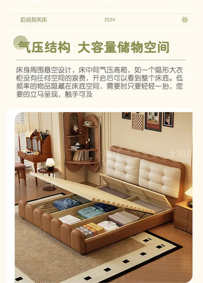 Elegant Upholstered Platform Bed — Modern Double Bed Frame