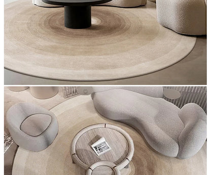 Round Gradient Area Rug — Machine Washable Non-Slip Floor Mat for Living Room & Bedroom