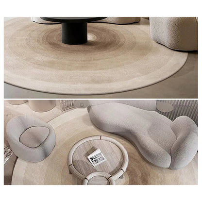 Round Gradient Area Rug — Machine Washable Non-Slip Floor Mat for Living Room &amp; Bedroom