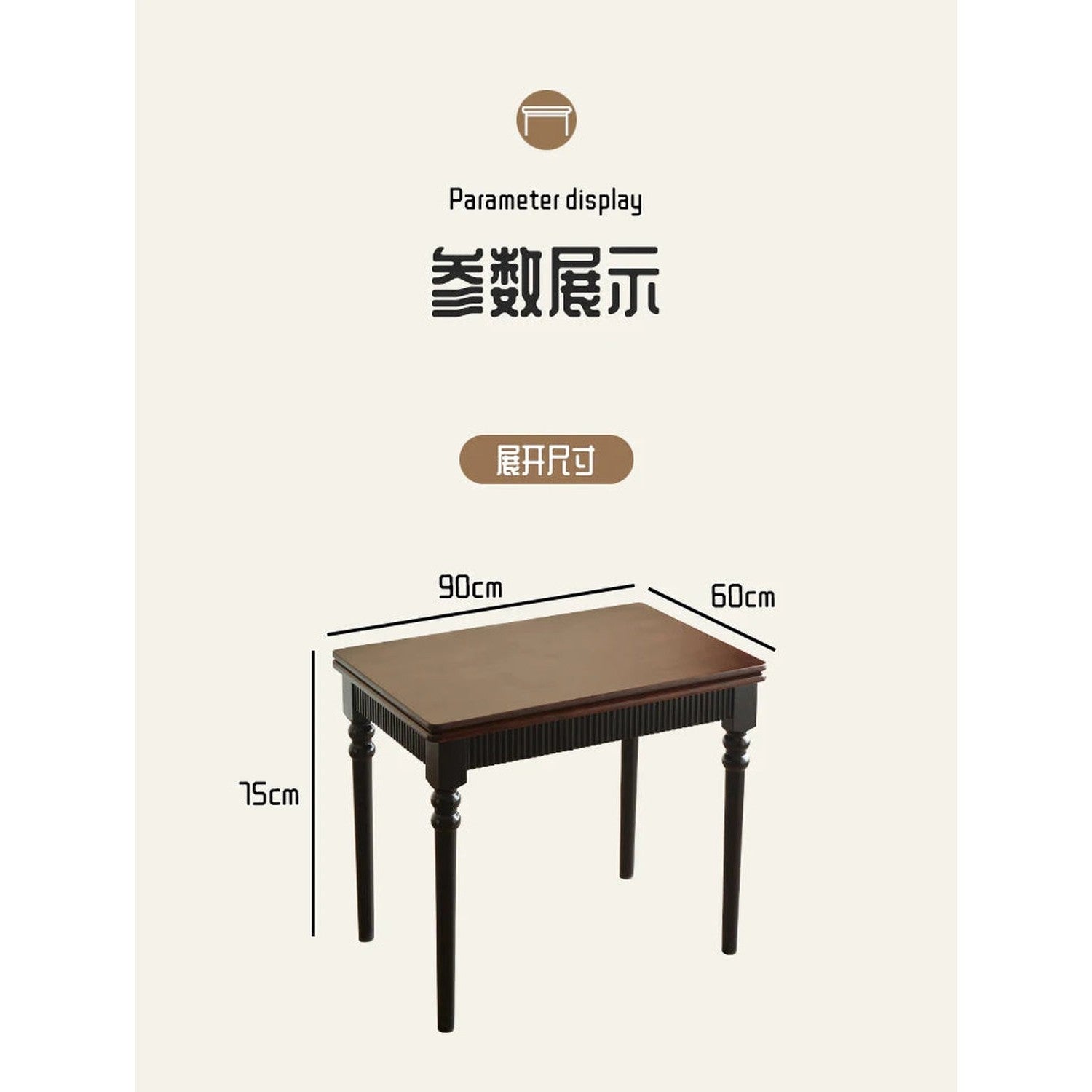 Mid-Century Foldable Dining Table