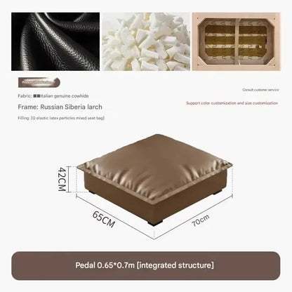 Luxury Genuine Leather Sofa — Designer Modular Living Room Seating