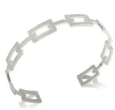 Fashion Simple Stainless Steel 3 Crystal Bracelet Bangle