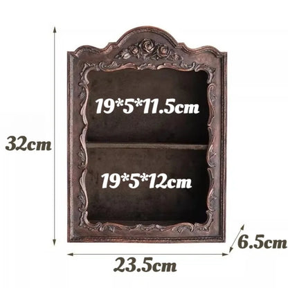 Nordic Resin Display Shelf — Two-Layer Carved Decorative Stand