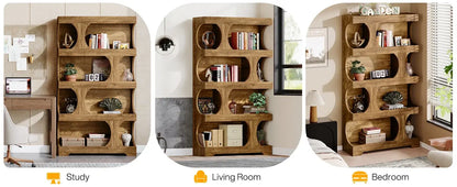 Curves That Work — Tribesigns 71" Tall S-Shaped Bookcase &amp; Display Shelving