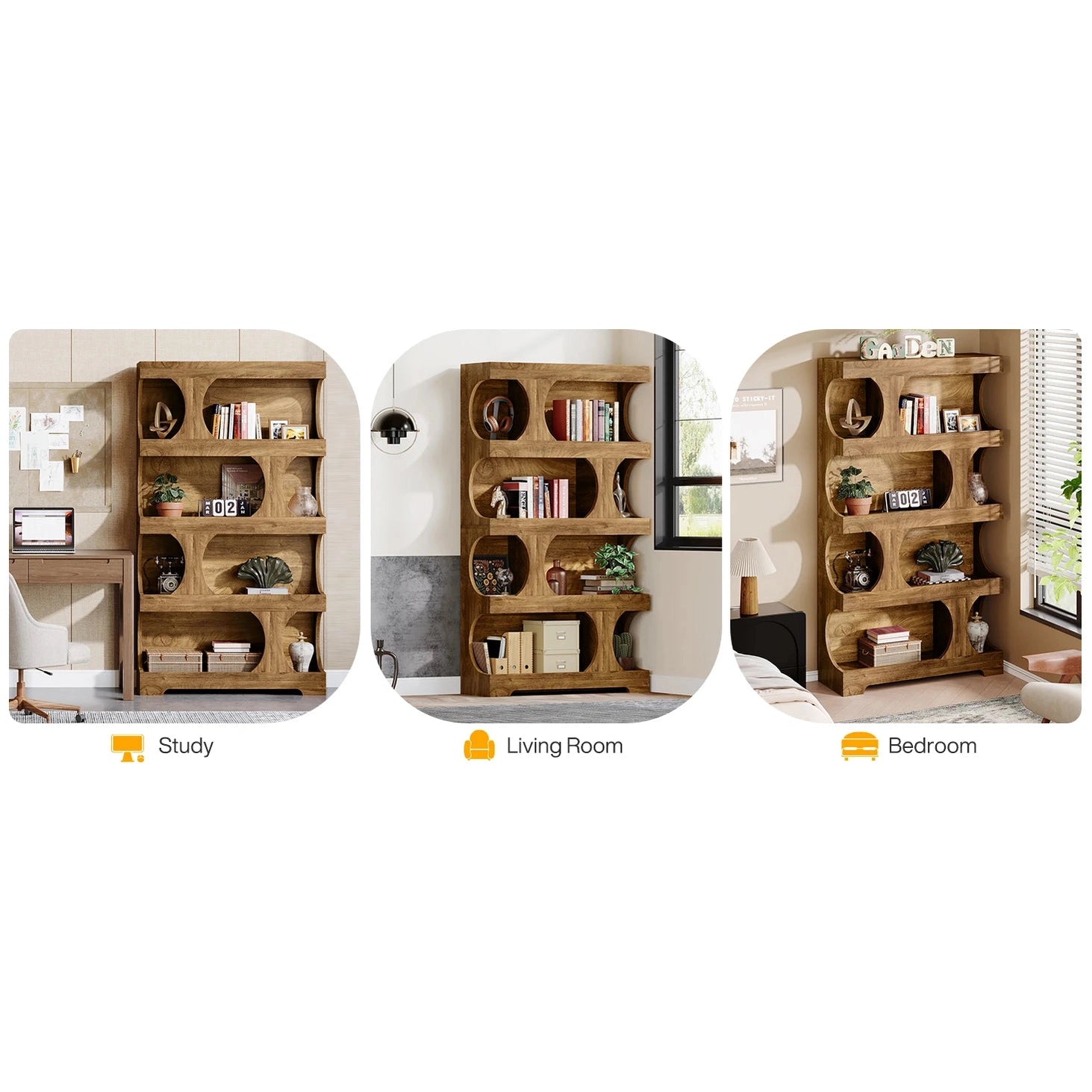 Stories on Display — Tribesigns 71" S-Shaped Bookcase