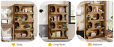 Tribesigns 71" Tall Bookcase, 4-Tier S-Shaped Bookshelf, Wood Decorative Storage Shelving, Modern Freestanding Display Shelves