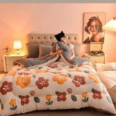 Lamb Fleece Blanket Winter Comforter Thickened Quilts Double-sided Velvet Warm Quilt Single Double Dormitory Milk Fleece Core Jonine&