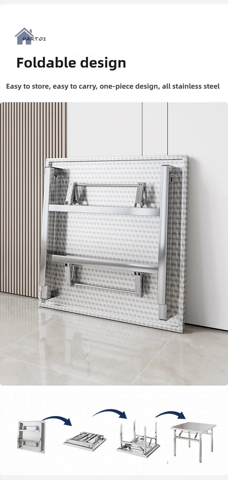 Foldable Stainless Steel Buffet & Serving Table