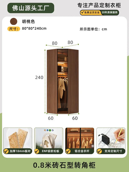 Modern Glass Wardrobe — L-Shaped Corner Closet with Luxury Storage