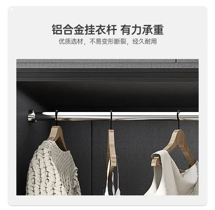 Bedroom Glass Sliding Door Wardrobe Clothes Storage Cabinet Closet Double Wardrobe Cabinets Wardrobes Furniture Modern Simple Jonine&