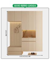 Cream wood style entry shoe cabinet modern entrance cabinet wardrobe floor-standing solid wood storage cabinet Jonine’s Corner