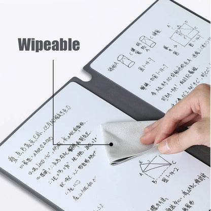 Write It, Wipe It, Repeat — Reusable Whiteboard Set with Blue Pen & Eraser