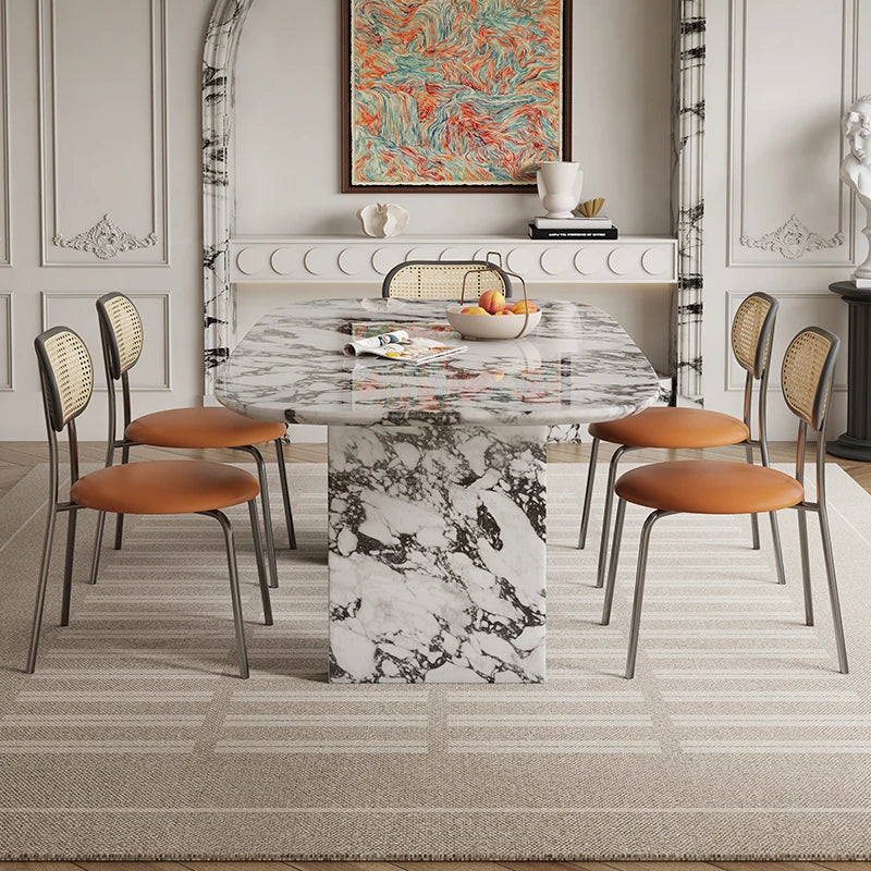 Custom Luxury French Marble Dining Table — Natural Stone