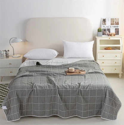 Cotton Gauze Summer Quilt — Plaid