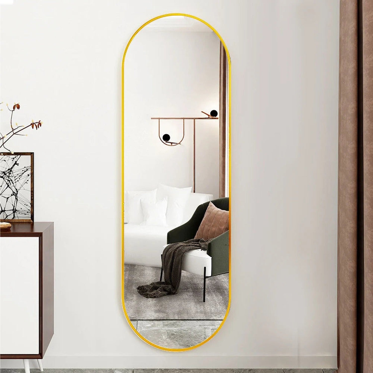 The Mirror That Opens the Room — Oversized Oval Full-Length Mirror