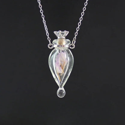 Fashion Glass Perfume Essential Oil Bottle Pendants DIY Women&