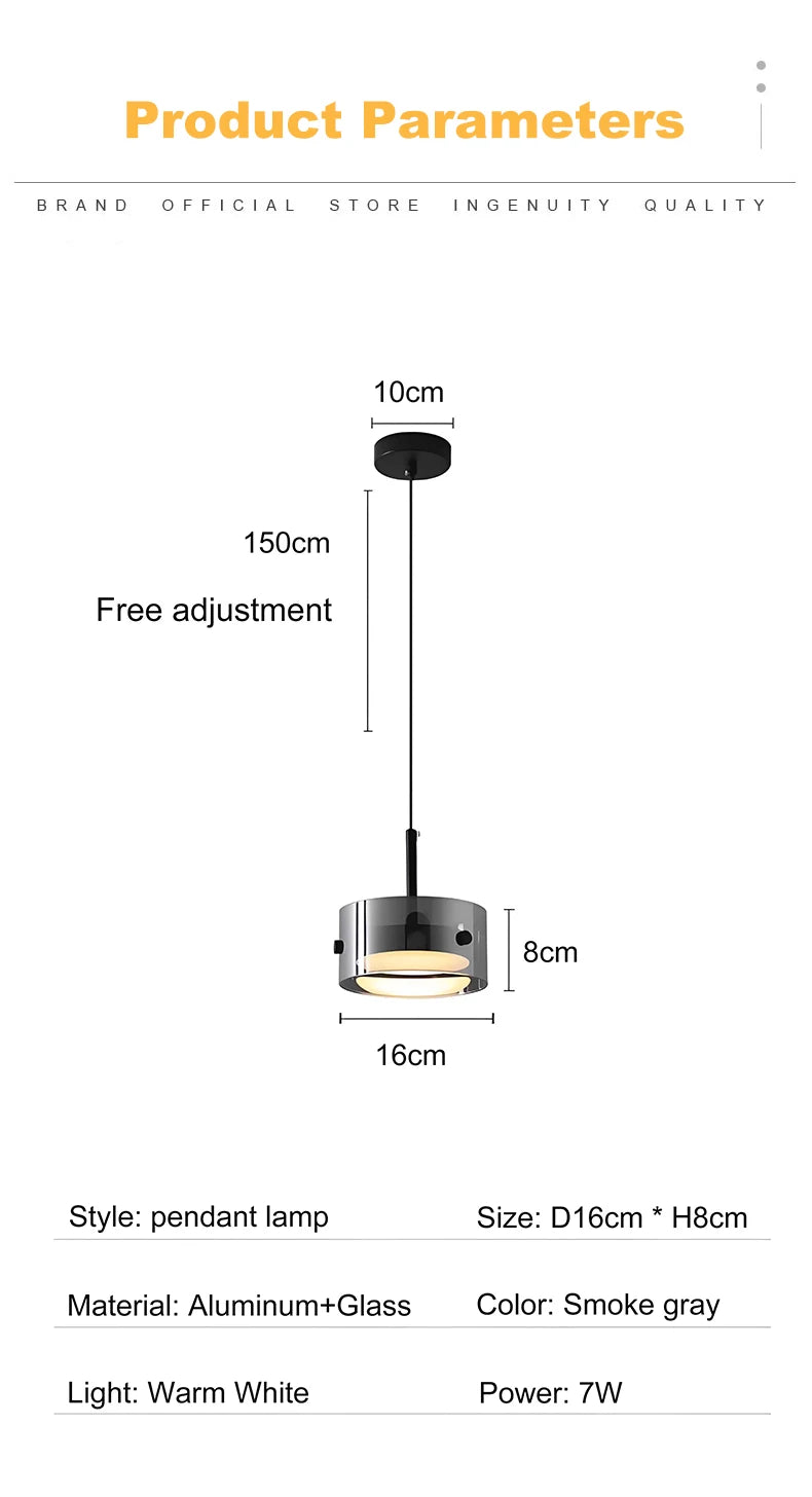 Nordic Glass LED Pendant Lamp — Modern Luxury Hanging Light for Dining Room & Living Room