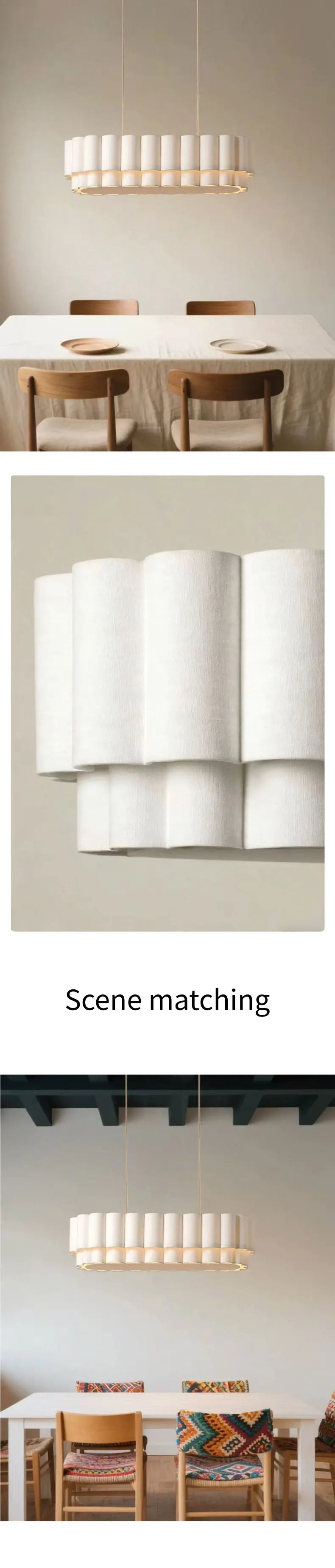American Wabi Sabi Fabric Pendant Light Living Dining Room Loft Bar Droplight Lighting Home Decor Bedroom Hanging  Chandelier