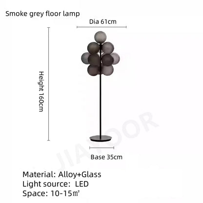The Grape Cluster — Sculptural Glass Floor Lamp with Warm LED Glow