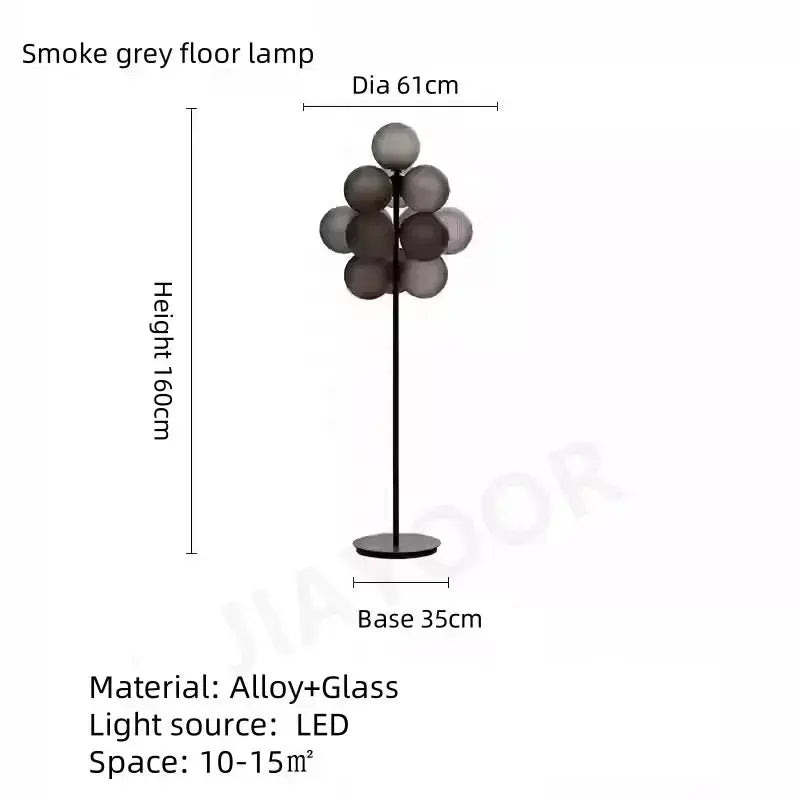 The Grape Cluster — Sculptural Glass Floor Lamp with Warm LED Glow Jonine’s Corner