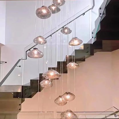 Modern Luxury LED Staircase Chandelier — Dimmable Multi-Head Pendant Light