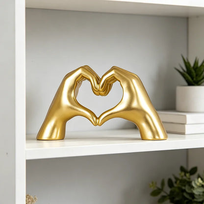 Heart Hand Love Sculpture — Nordic Luxury Desktop Decor