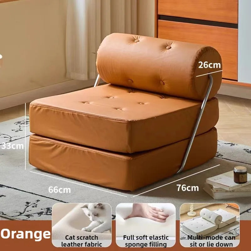 Foldable Nordic Sofa Bed — 1-Person Lazy Sofa for Bedroom & Living Room