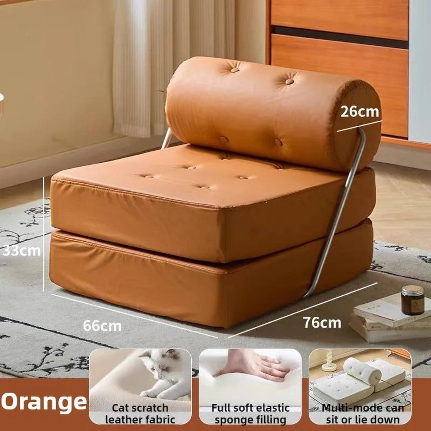 Foldable Nordic Sofa Bed — 1-Person Lazy Sofa for Bedroom &amp; Living Room