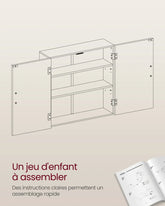 VASAGLE Bathroom Wall Cabinet — Wall-Mounted Storage with Adjustable Shelves