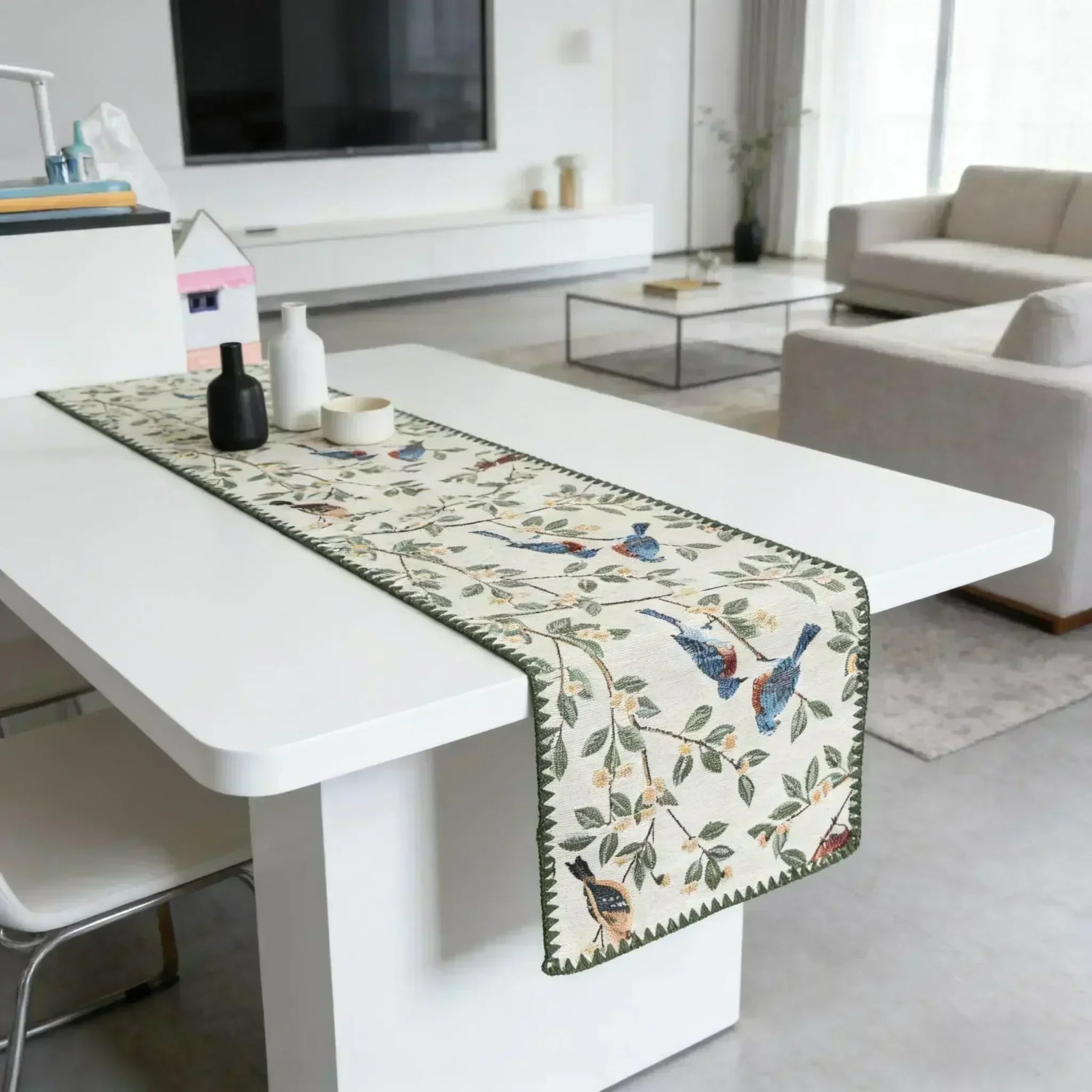 Nordic Cotton Linen Table Runner — Dining &amp; TV Cabinet Cloth