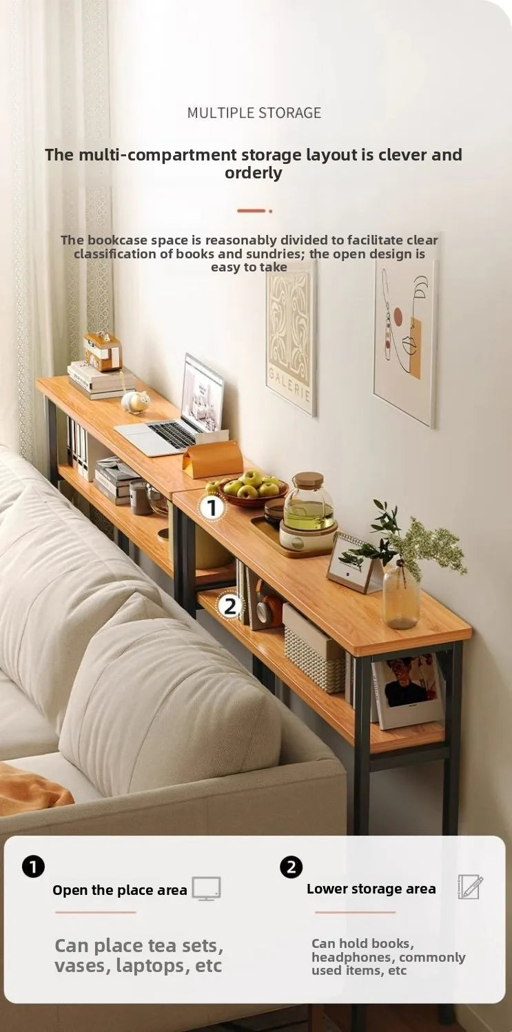 Multi-functional Living Room Long Partition Rack Bed Tail Storage Table Rear Sofa Gap Narrow Side Table Space-Saving Furniture Jonine’s Corner