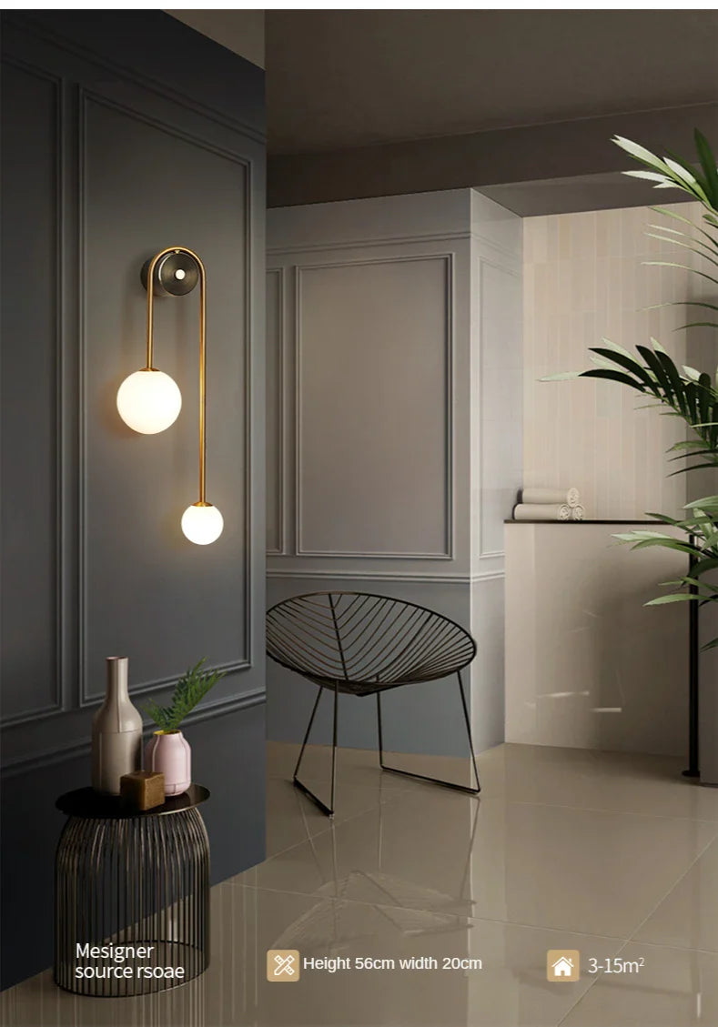 The Warm Detail — Gold Glass Ball Wall Sconce