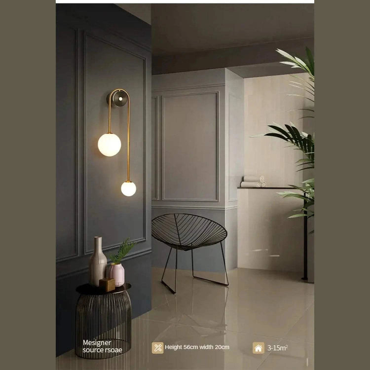 Gold Glass Ball Wall Sconce – Jonine’s Corner Modern LED Light