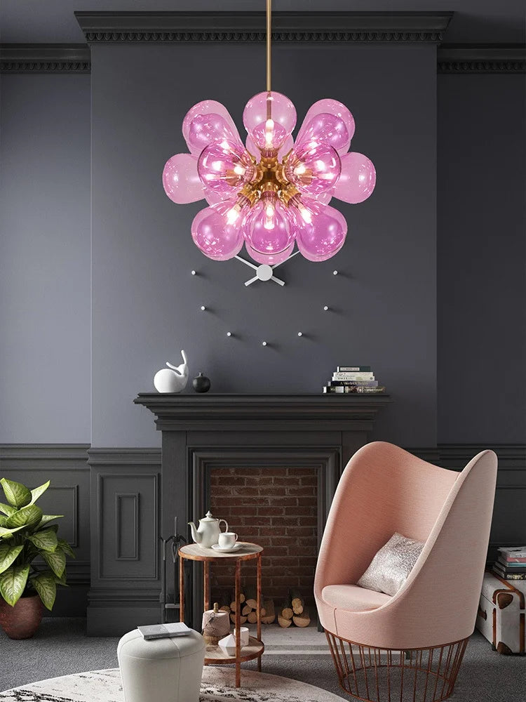 Suspended in Light — Designer Glass Bubble Chandelier for Bedroom & Living Room