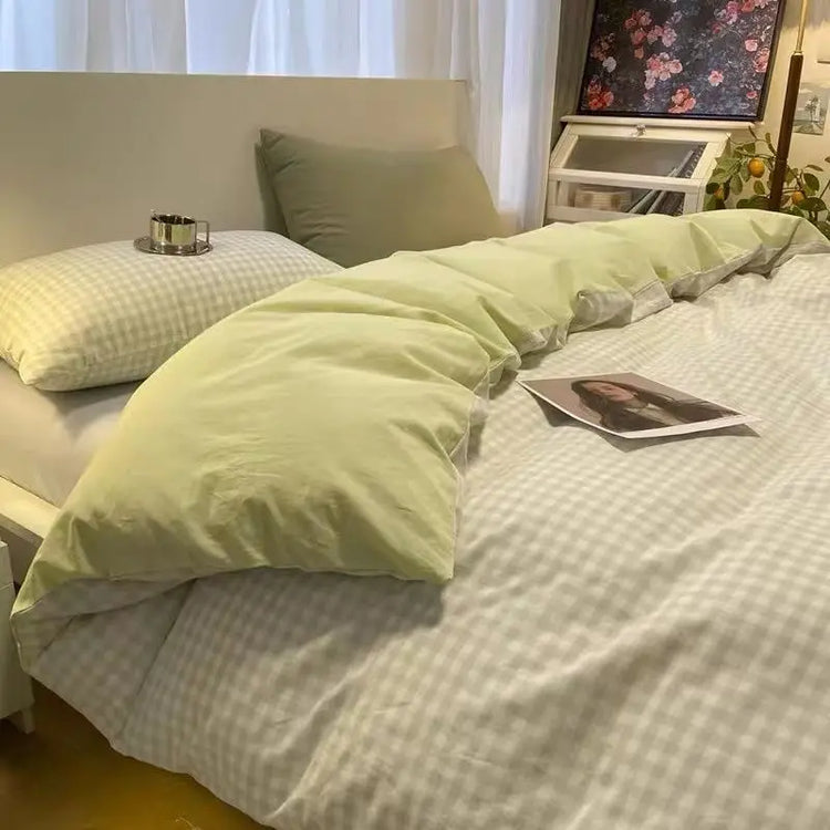 Classic Duvet Cover Set with Pillowcases Flat Sheet Nordic Style No Comforter 2025 New Bedding Kit Double Twin Size Bed Linens Jonine&