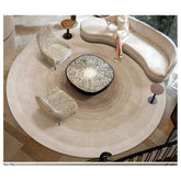 Round Gradient Area Rug — Machine Washable Non-Slip Floor Mat for Living Room & Bedroom