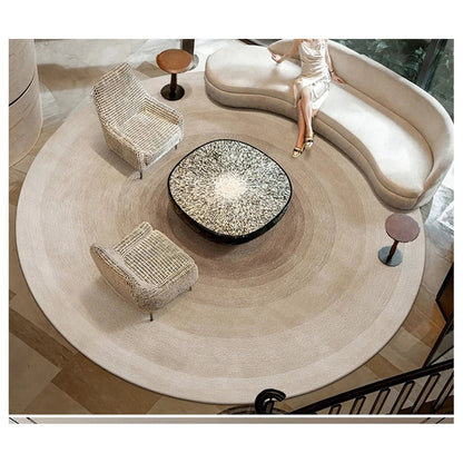 Round Gradient Area Rug — Machine Washable Non-Slip Floor Mat for Living Room &amp; Bedroom