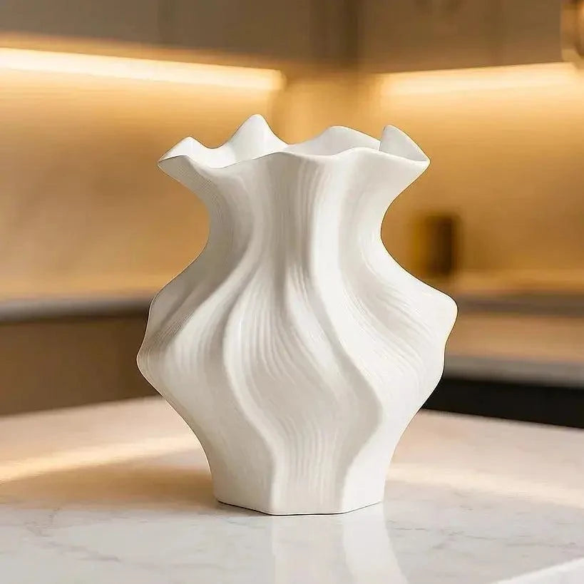 Textured Ceramic Wave Vase Jonine’s Corner