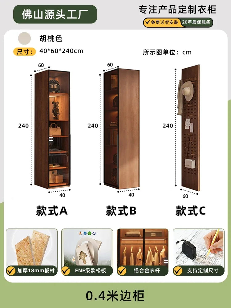 Modern Glass Wardrobe — L-Shaped Corner Closet with Luxury Storage
