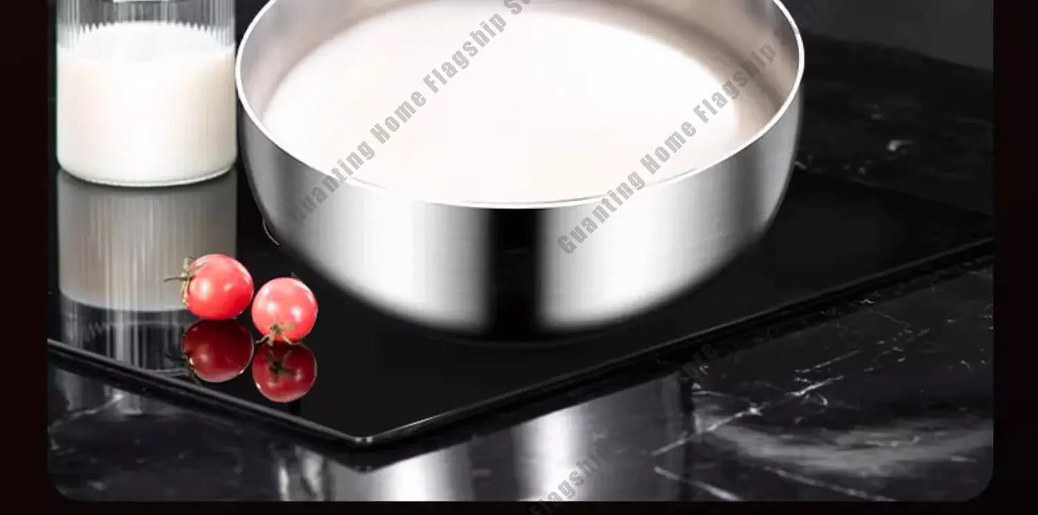 316 Stainless Steel Frying Pan Deepened Wok Non-Stick Skillets Steak Gas Stove Induction Cooker Universal Pan Kitchen Cookware Jonine&