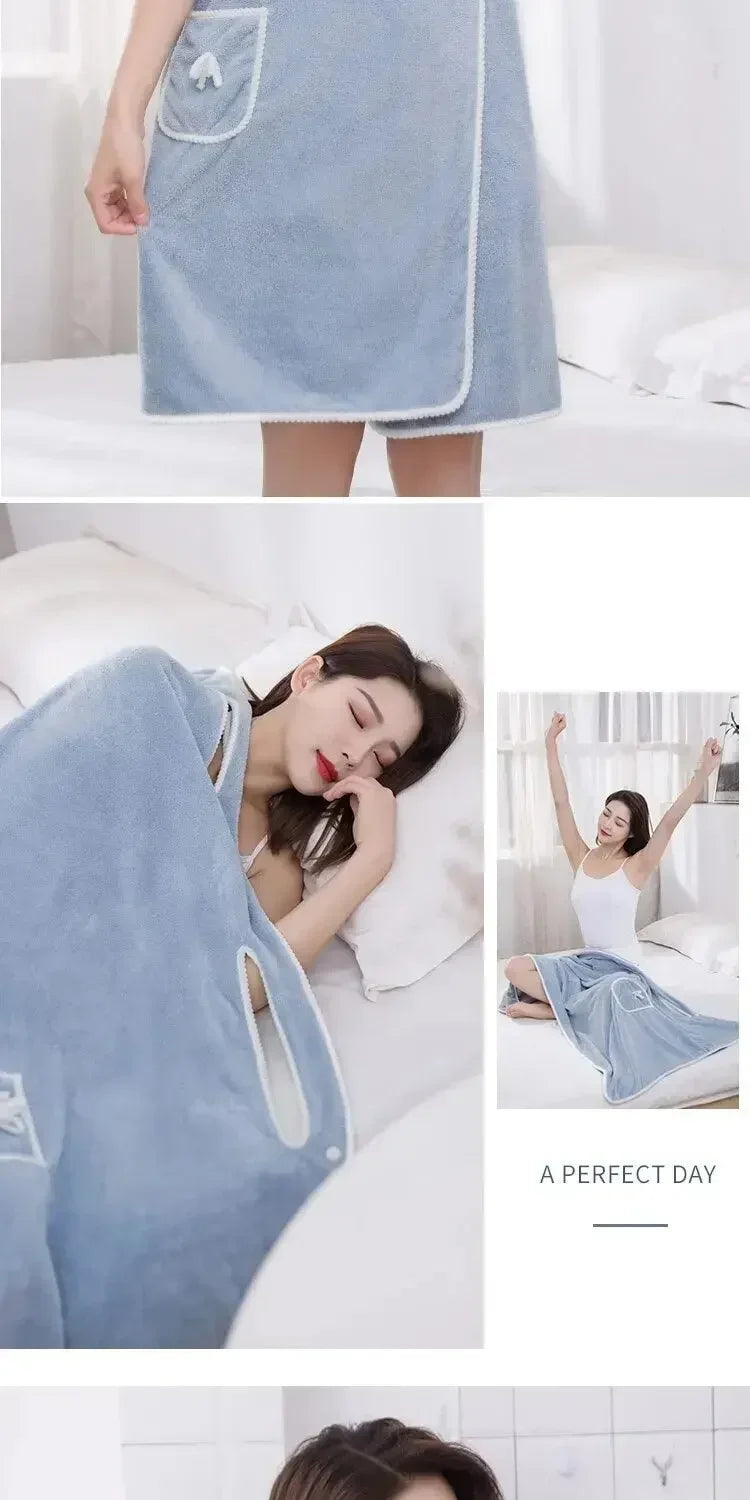 Wrap & Go — Wearable Fast-Dry Bath & Beach Towel (140×85cm)