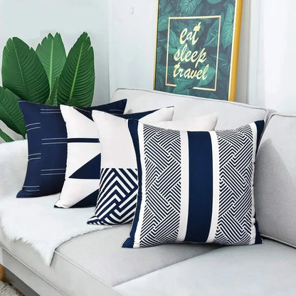 Geometric Pattern Throw Pillow Cover — Printed Cushion Cover for Sofa & Bedroom
