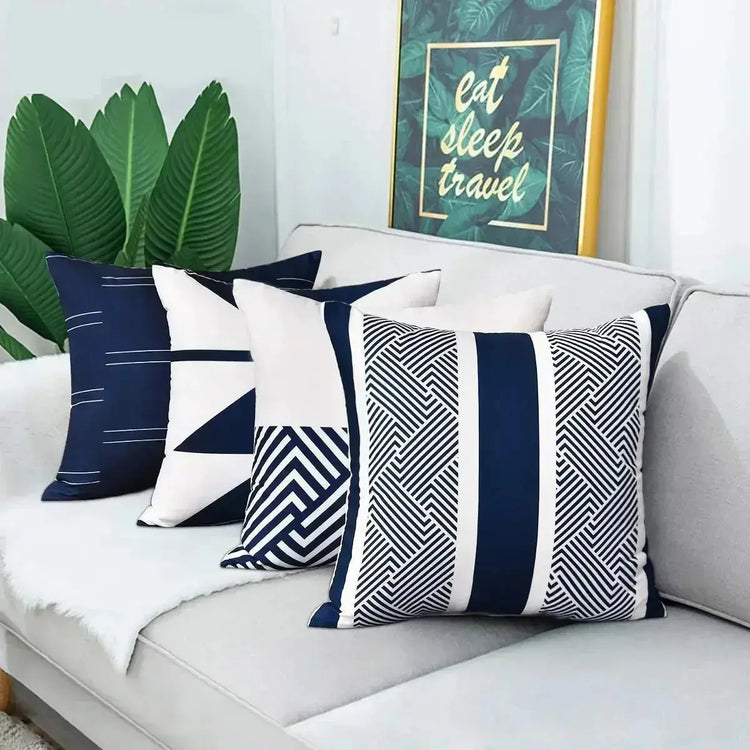 Geometric Pattern Throw Pillow Cover — Printed Cushion Cover for Sofa & Bedroom Jonine’s Corner