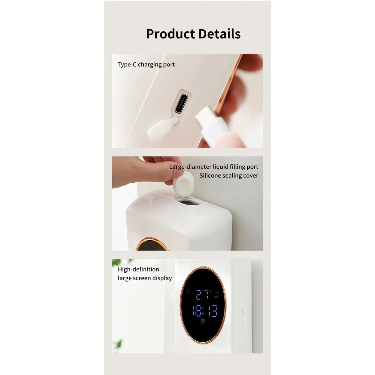 The Touchless Pour — 480ml Smart Foam Soap Dispenser, USB Rechargeable