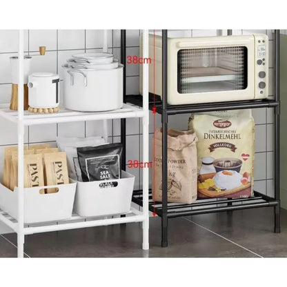Kitchen storage cart for shelves - multi-level floor-standing household storage unit - bathroom shelf - microwave oven shelf