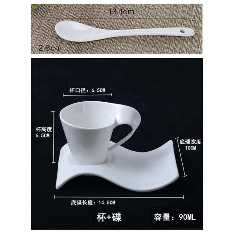 The Morning Ritual — Wavy Ceramic Coffee Cup